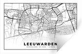 Stickers muraux - Plan de la ville - Leeuwarden - Nederland - 90x60 cm - Feuille adhésive - Carte