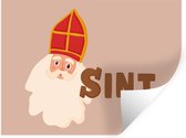 Muurstickers - Sticker Folie - Sinterklaas - Chocolade - Sint - Kinderen - Jongens - Meisjes - Kind - 80x60 cm - Plakfolie - Muurstickers Kinderkamer - Zelfklevend Behang