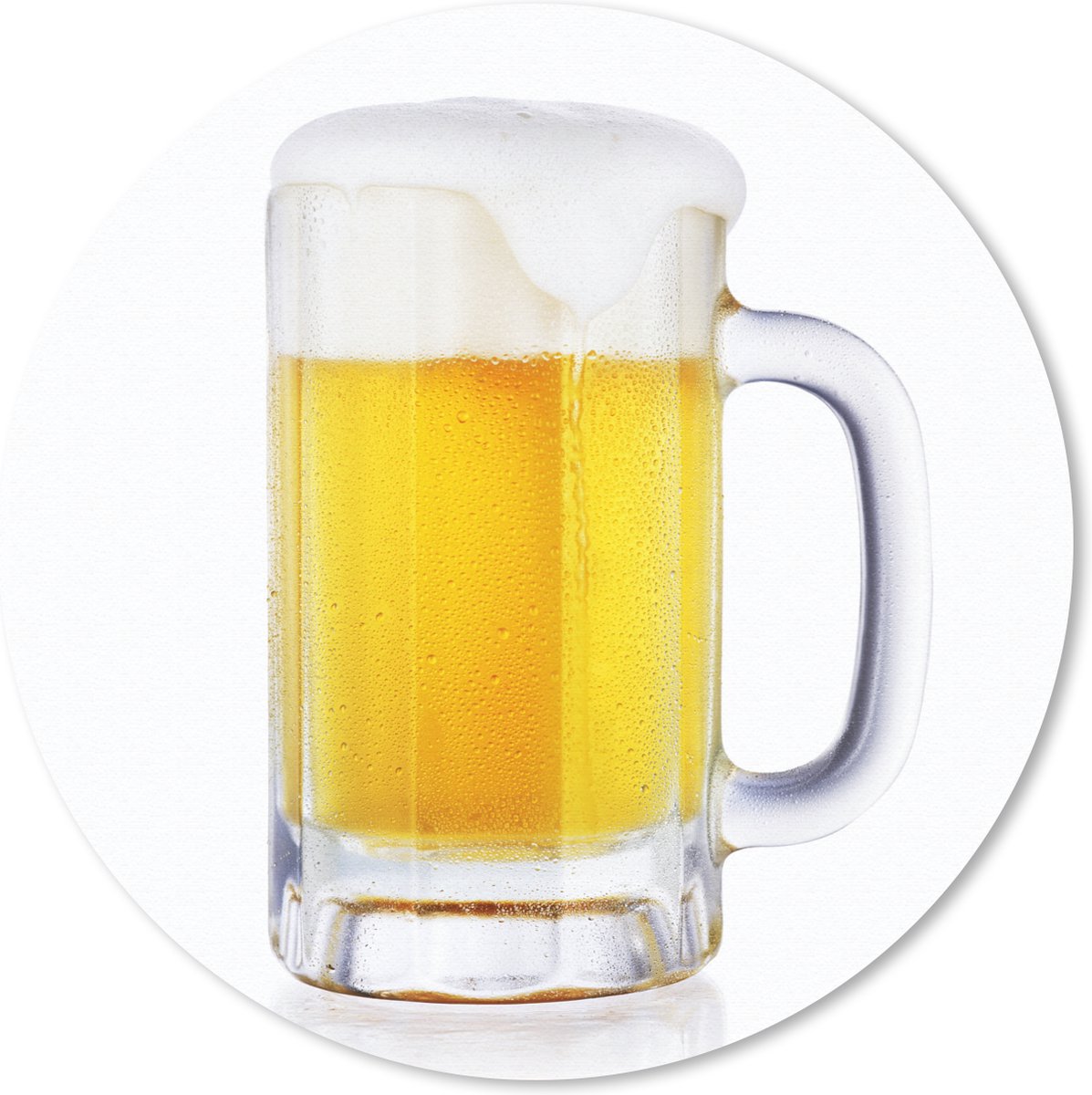 Muismat rond 30x30 cm - Mousepad Pul bier op een witte achtergrond - Ronde muismatten