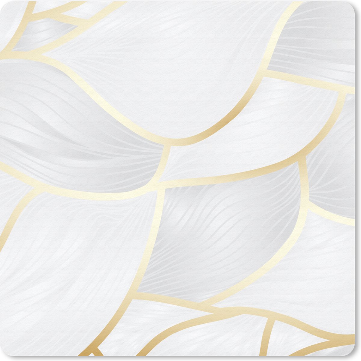Muismat 30x30 cm - Mousepad Abstract patroon met gouden lijnen - Muismatten