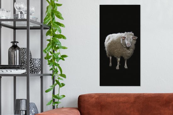Tableau Mouton - Animaux de la ferme - Zwart - 40x80 cm - Décoration murale