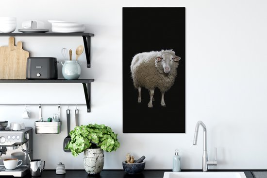 Tableau Mouton - Animaux de la ferme - Zwart - 40x80 cm - Décoration murale