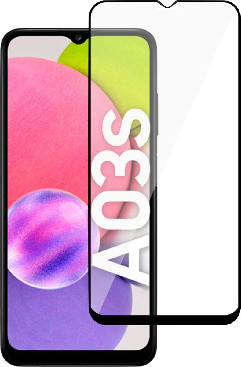 Screenprotector geschikt voor Samsung Galaxy A03s - Full Beschermglas Screen Protector