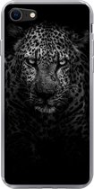 Geschikt voor iPhone SE 2020 hoesje - Luipaard - Zwart - Wit - Siliconen Telefoonhoesje