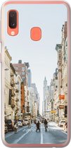 Geschikt voor Samsung Galaxy A20e hoesje - Drukke straat in New York - Siliconen Telefoonhoesje