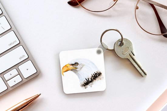 Porte-clés - Aigle - Vogel - Aquarelle - Plastique