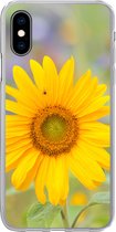 Geschikt voor iPhone X hoesje - Bloemen - Zonnebloem - Geel - Siliconen Telefoonhoesje
