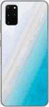 Geschikt voor Samsung Galaxy S20 Plus hoesje - Strand - Zee - Blauw - Siliconen Telefoonhoesje