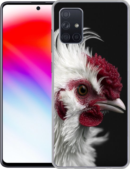 Coque Samsung Galaxy A51 - Kip - Vogel - Zwart - Siliconen