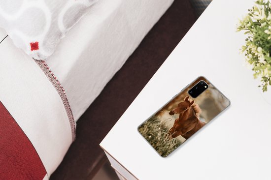 Coque Samsung Galaxy S20 - Cheval - Lumière - Prairie - Coque de téléphone en Siliconen