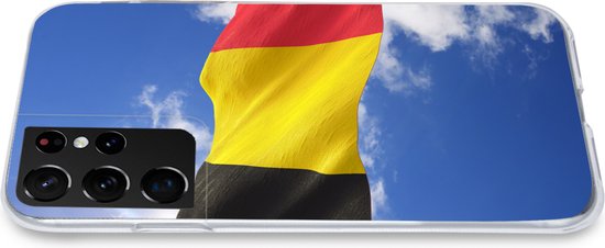 Coque Samsung Galaxy S21 Ultra - Le drapeau de la België flotte dans le ciel - Siliconen