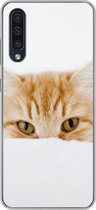 Geschikt voor Samsung Galaxy A50 hoesje - Kat - Rood - Wit - Meisjes - Kinderen - Jongens - Kind - Siliconen Telefoonhoesje