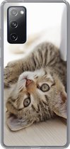 Geschikt voor Samsung Galaxy S20 FE hoesje - Kitten - Zon - Bruin - Meisjes - Kinderen - Jongens - Kindje - Siliconen Telefoonhoesje