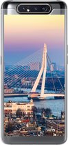 Geschikt voor Samsung Galaxy A80 hoesje - Rotterdam - Skyline - Zonsondergang - Siliconen Telefoonhoesje