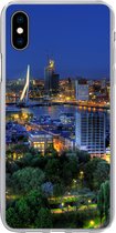 Geschikt voor iPhone Xs hoesje - Rotterdam - Nederland - Skyline - Siliconen Telefoonhoesje