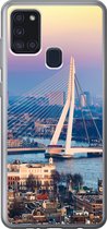 Geschikt voor Samsung Galaxy A21s hoesje - Rotterdam - Skyline - Zonsondergang - Siliconen Telefoonhoesje