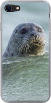 Geschikt voor iPhone SE 2020 hoesje - Noordzee - Zeehond - Water - Siliconen Telefoonhoesje