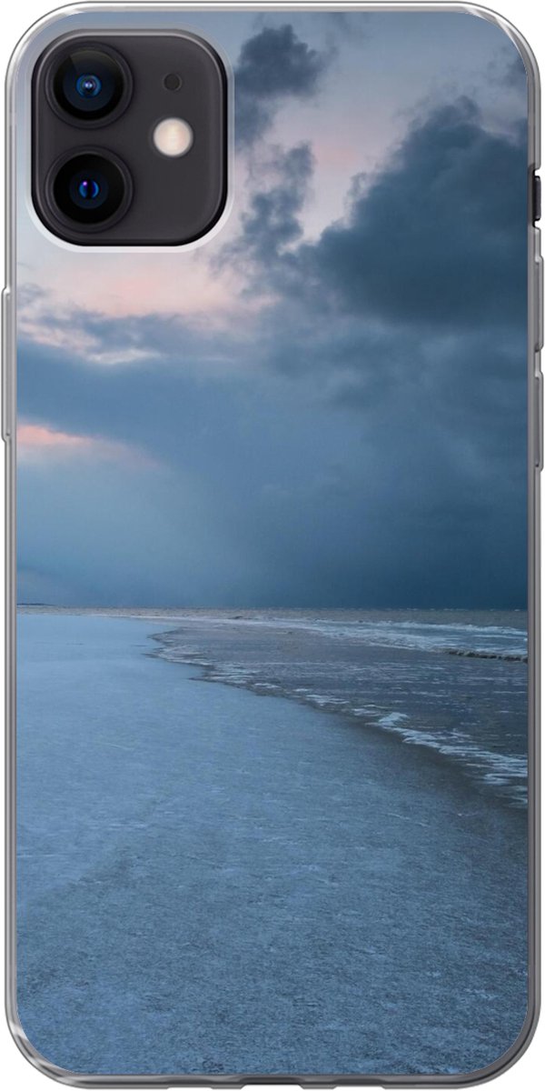 Telefoonhoesje Geschikt voor iPhone 12 mini hoesje - Noordzee - Storm - Water - Siliconen Telefoonhoesje Telefoonhoesje