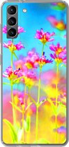 Telefoonhoesje Geschikt voor Samsung Galaxy S21 Plus hoesje - Bloemen - Kunst - Psychedelisch - Siliconen Telefoonhoesje