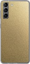 Geschikt voor Samsung Galaxy S21 hoesje - Metaal - Goud - Design - Structuur - Chic - Siliconen Telefoonhoesje