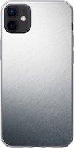 Geschikt voor iPhone 12 mini hoesje - Metaal print - Grijs - Zwart - Wit - Siliconen Telefoonhoesje