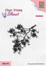 Sil114 Nellie Snellen Clearstamp Silhouet Acacia branch - stempel doornentak - tak met stekels