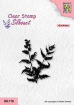 Sil116 Nellie Snellen silhouet clearstamp Fern branch - stempel varen blad