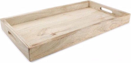 PLATEAU A ROULETTES EN BOIS 58 X 30 CM