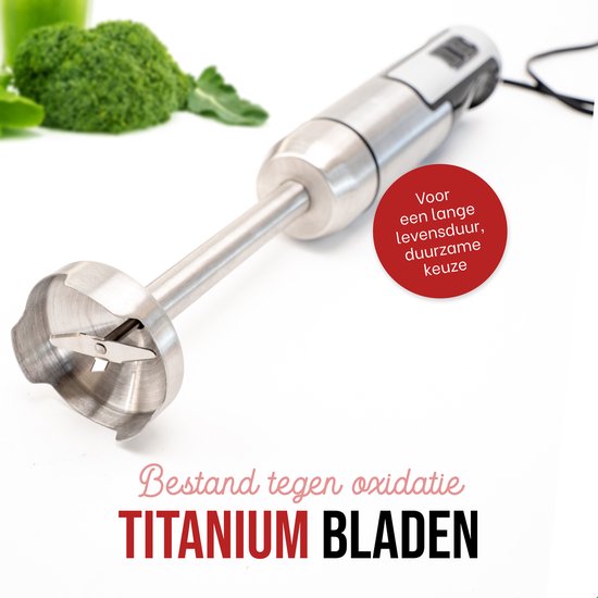 DistinQ Staafmixer Set - 4-delig - 800 Watt - Hakmolen - Staafmixer - Garde & Maatbeker van DistinQ — afbeelding 3