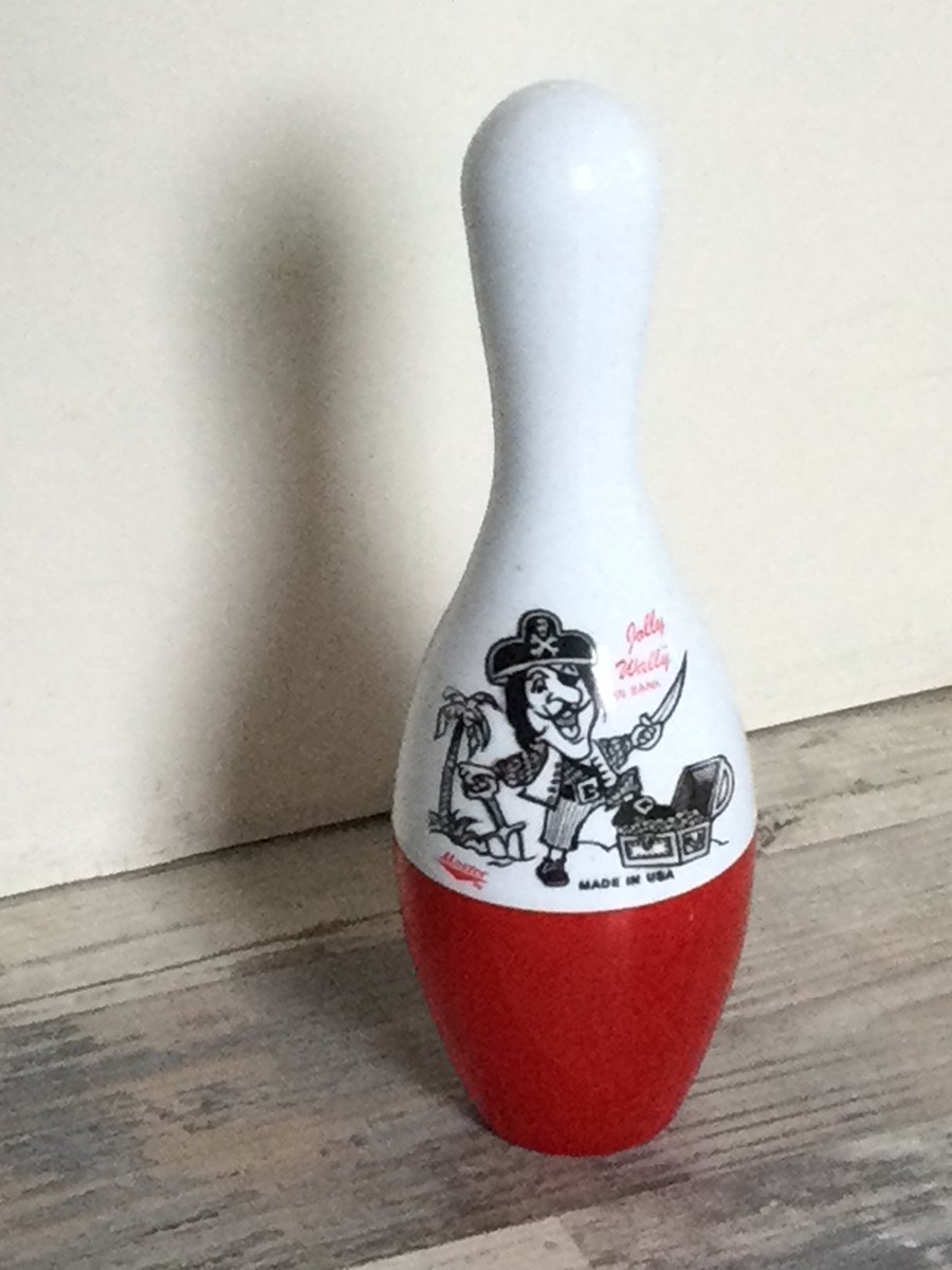 Bowling Spaarpot Bowlingpinspaarpot pin spaarpot 'Jolly Wally' rood