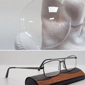 Leesbril +1,0 met MINERAAL GLAS in metalen brillenkoker / ZILVER / bril op sterkte +1.0 /  leesbril unisex / Aland optiek 022 / anti kras leesbril / lunettes de lecture avec verres
