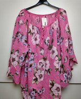 Dames blouse Mary gebloemd motief roze XL/XXL