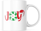 Kerst Mok met tekst: Joy | Kerst Decoratie | Kerst Versiering | Grappige Cadeaus | Koffiemok | Koffiebeker | Theemok | Theebeker