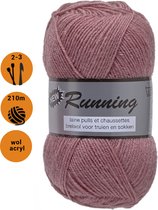 Lammy yarns Running sokkenwol oud roze (730) - 1 bol wol en acryl garen - pendikte 2 a 3mm - 50 grams