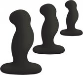 ANAL STARTER KIT 3 Solid Sillicone Anal Plugs - Black - Butt Plugs & Anal Dildos