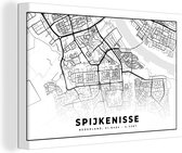 Canvas Schilderij Kaart - Spijkenisse - Nederland - 30x20 cm - Wanddecoratie