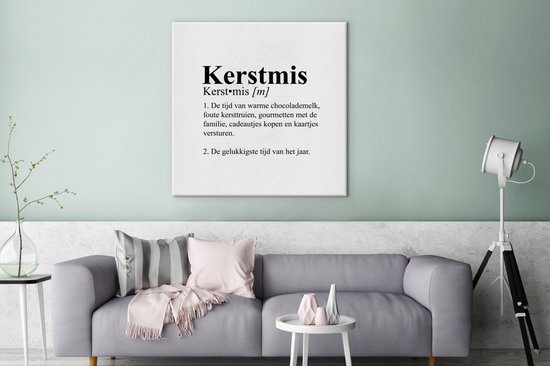 Tableau sur toile Proverbes - Citations - Définition de Noël - Dictionnaire - Noël - 90x90 cm - Décoration murale