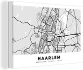 Peinture sur toile Carte - Haarlem - Nederland - 90x60 cm - Décoration murale