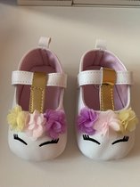 Baby sloffen- Unicorn - baby schoenen-unicorn - wit - 12M