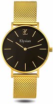 Elysian - Dames Horloge - Goud Mesh - Waterdicht - 36mm