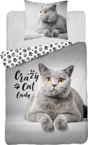 Dekbedovertrek Crazy cat lady - 140x200 cm