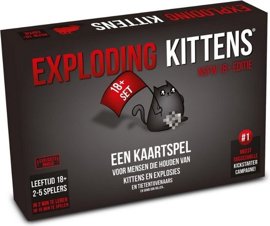 Thumbnail van een extra afbeelding van het spel Spellenbundel - Kaartspel - 2 stuks - Exploding Kittens NFSW NL (18+) & Imploding Kittens NL