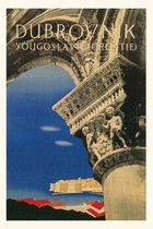 Pocket Sized - Found Image Press Journals- Vintage Journal Dubrovnik, Croatia Travel Poster