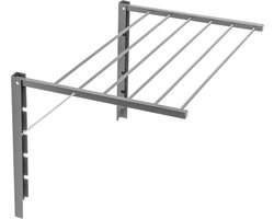 Droogrek - Opklapbare badkamerdroger aan de muur gemonteerd - 60 cm Zilver