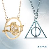 Time turner + Deathly Hallows - Harry potter ketting - Harry potter kleding - sieraden - passend bij oorbellen - necklace - tijdverdrijver - kostuum