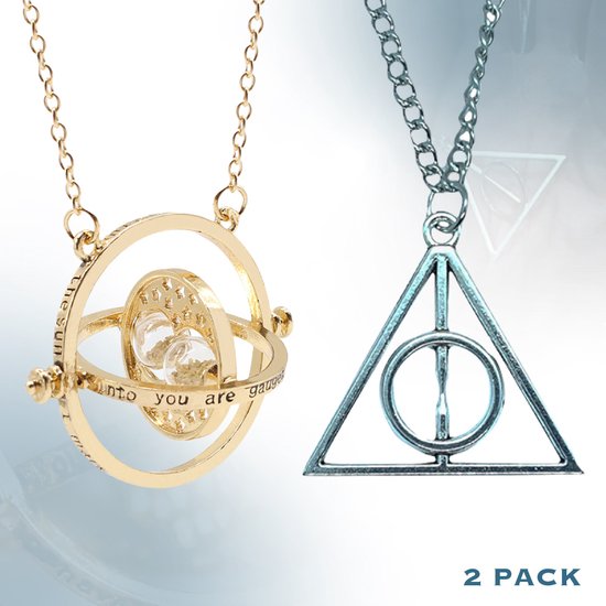 een paar interview overeenkomst Time turner + Deathly Hallows - Harry potter ketting - Harry potter kleding  - sieraden... | bol.com