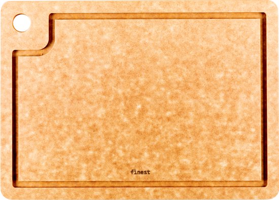 Finest by ATMK - ALKMAAR - Planche à découper et planche de service durables et lavables au lave-vaisselle avec rainure de jus - rectangle - marron - 27x45cm