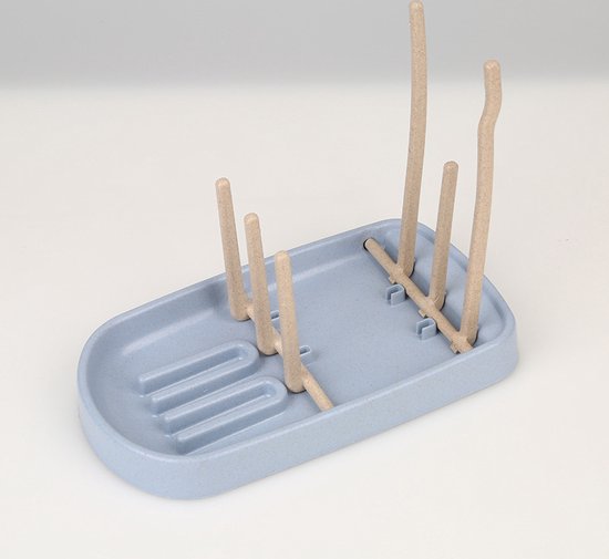 HOGA - Baby Flessenrek - Afdruiprek - Flessendroogrek baby - Babyflessen - Blauw van Hoga — afbeelding 4