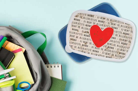 Lunch box Blauw - Lunch box - Boîte à pain - You are the sweetest mama - Maman - Dictons - Citations - 18x12x6 cm - Enfants - Garçon