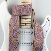 Rock 'n Soul - Gitaarband - Cork 5 Paisley Purple - Vegan - Handgemaakte gitaarriem van kurk en katoen